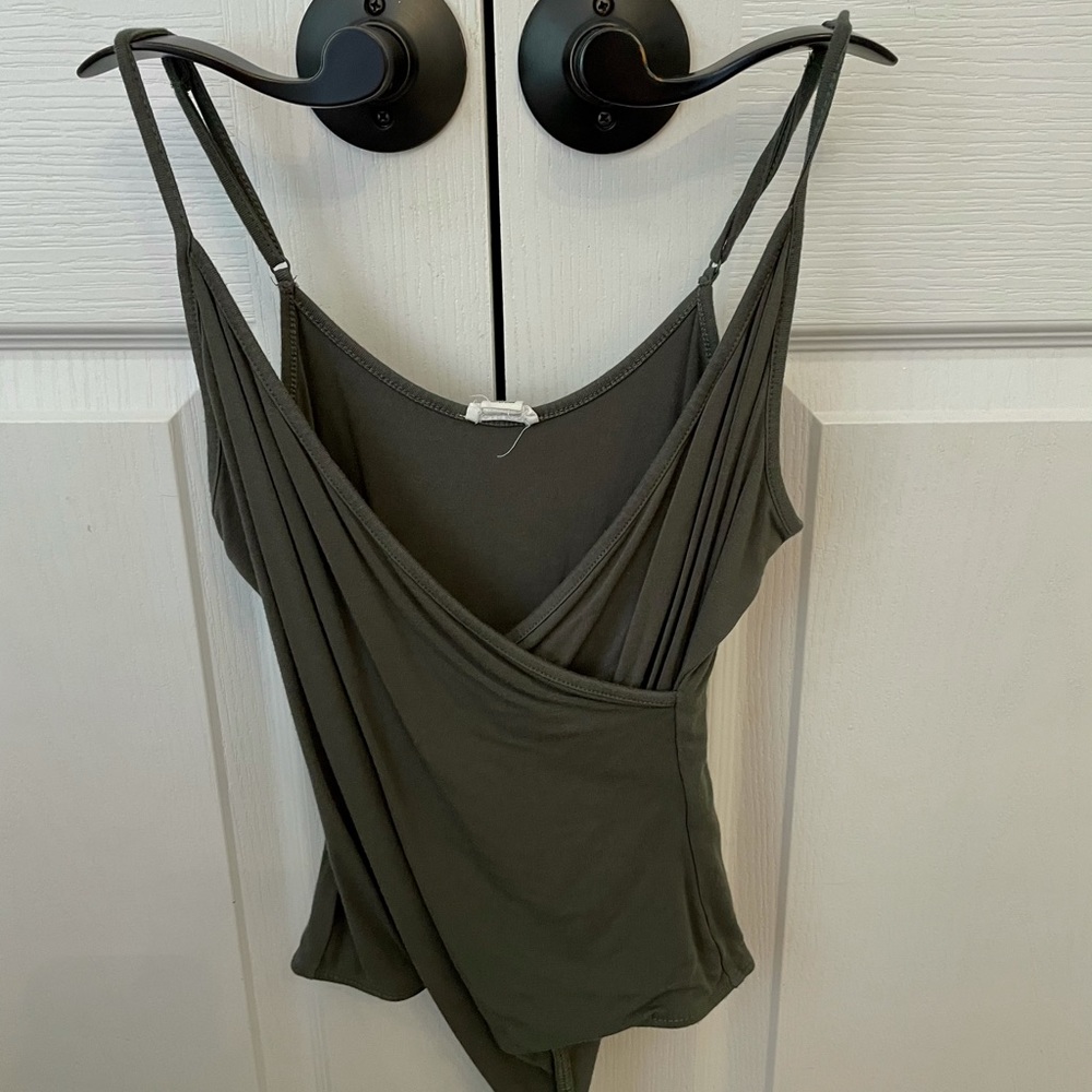 Olive green crisscross bodysuit